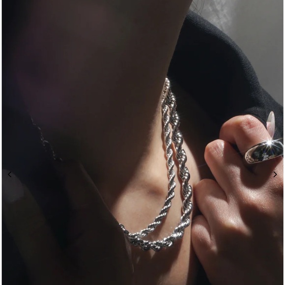 Silver 5mm Rope Chain Necklace*Dainty Everyday Waterproof Sweatproof Tarnish Fre - Picture 2 of 4